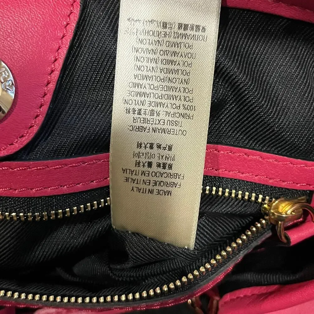 BURBERRY Canterbury Pink Haymarket Check Coated Canvas Leather Tote Bag